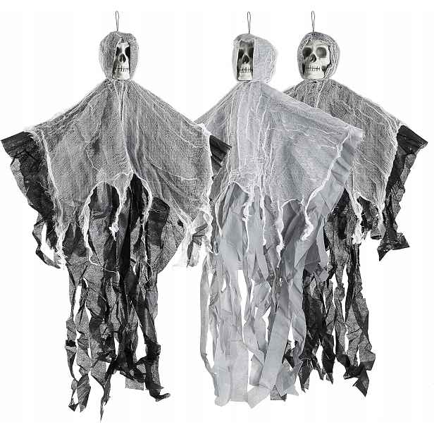 Dekorace na Halloween Kostry Závěsné Strašidelné Sada 3 Kusů 90 cm