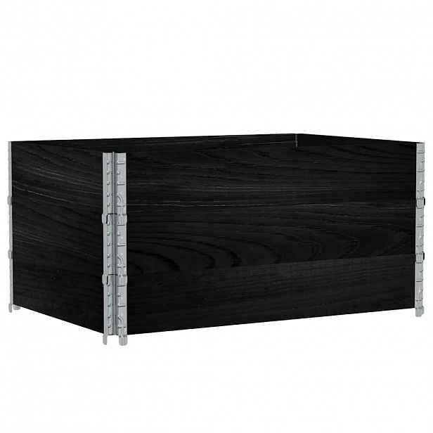 vidaXL Paletové nástavce 3 ks černé 120 x 80 cm masivní borové dřevo
