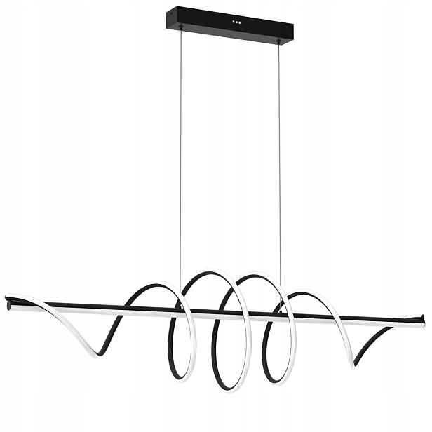 Závěsná lampa Twist Černá 90W Led 3600 lm moderní do pokoje