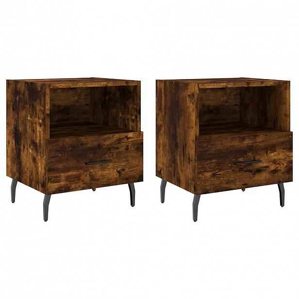 vidaXL Noční stolky 2 ks kouřový dub 40x35x47,5 cm kompozitní dřevo