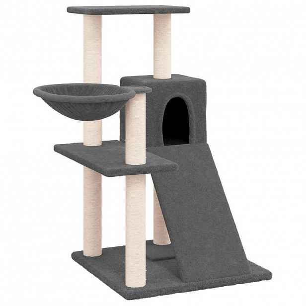 vidaXL Škrabadlo pro kočky se sisalovými sloupky tmavě šedé 82 cm