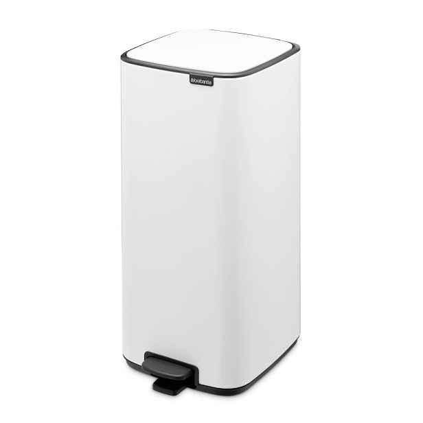 Bílý nášlapný ocelový odpadkový koš 30 l Bo – Brabantia