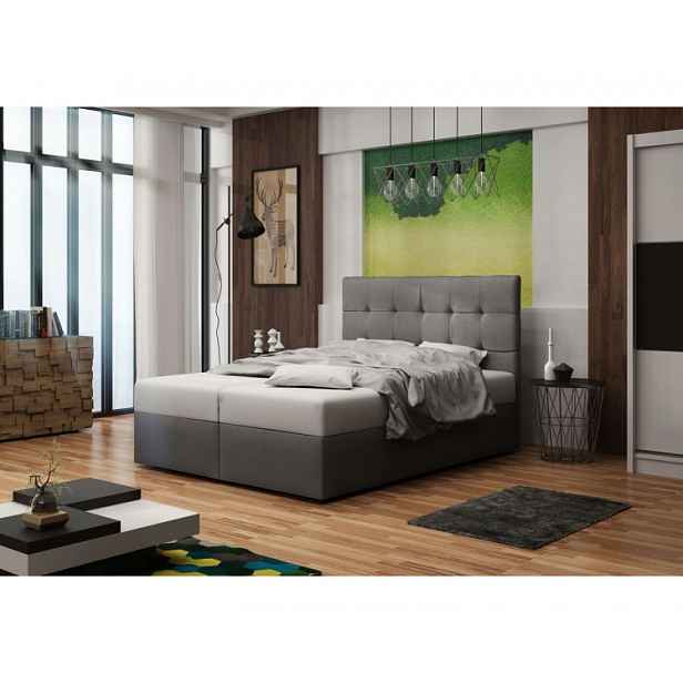 Čalouněná postel s úložným prostorem DELILAH 2 - 200x200, světle šedá