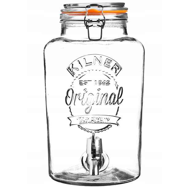 Distributor nápojů Kilner 5 L – sklo, ocelová spona, plastový kohoutek