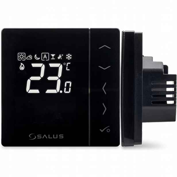 Drátový Podomítkový Regulátor Teploty Salus VS35W Denní Černý 230V