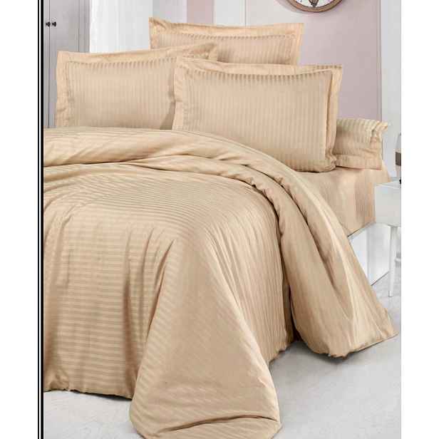 Hotelové povlečení Softsleep béžové Damašek 100% bavlna 160×200