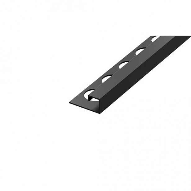 Lišta ukončovací "P" Eviso black mat, nerez komaxit, délka 270 cm, výška hrany 10 mm, FIPB0001