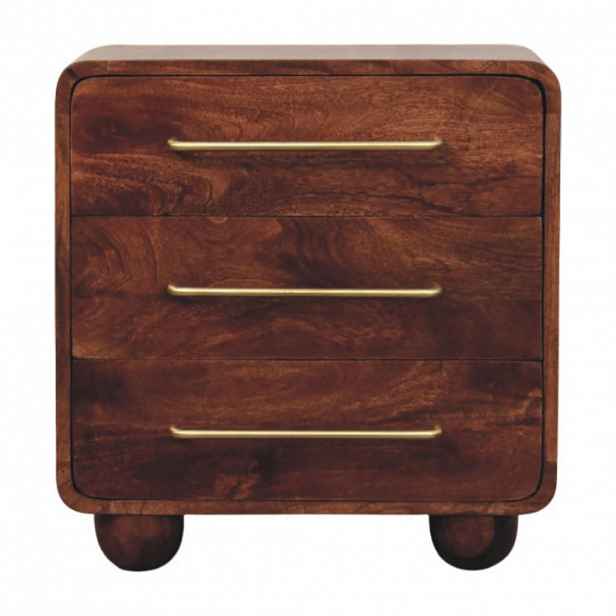 Artisan Furniture NOČNÍ SKŘÍŇKA Avora kaštanová, 1 zásuvka a otevřená přihrádka, tmavě hnědá