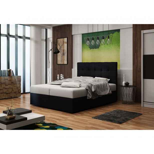Čalouněná postel s úložným prostorem DELILAH 2 - 200x200, černá