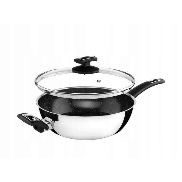 Pánev Cerammax Pro Comfort, s rukojetí a úchytem, s poklicí, průměr 26 cm,
