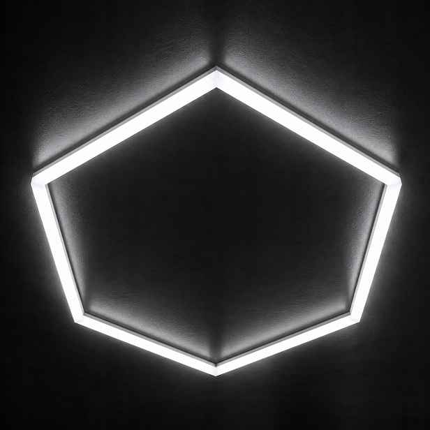 Bílý stropní svítidlo Led 42W garážová dílna 92x79 Cm Hexagon 1 6500K silný
