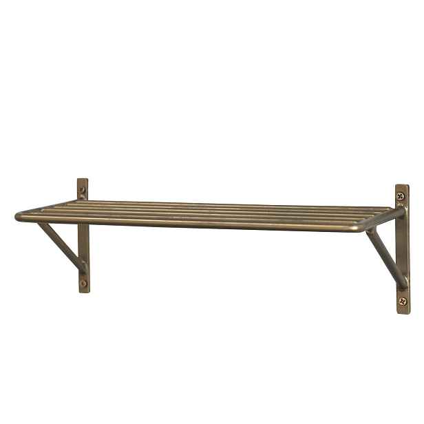 Bronzová antik nástěnná kovová polička Simon - 32*13*11cm Chic Antique