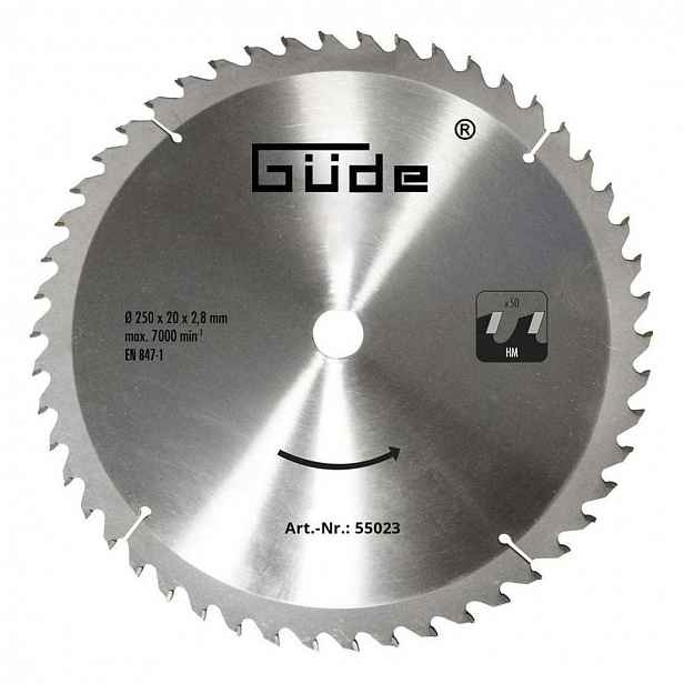 Güde - Pilový kotouč HM, 250x20 mm 55023