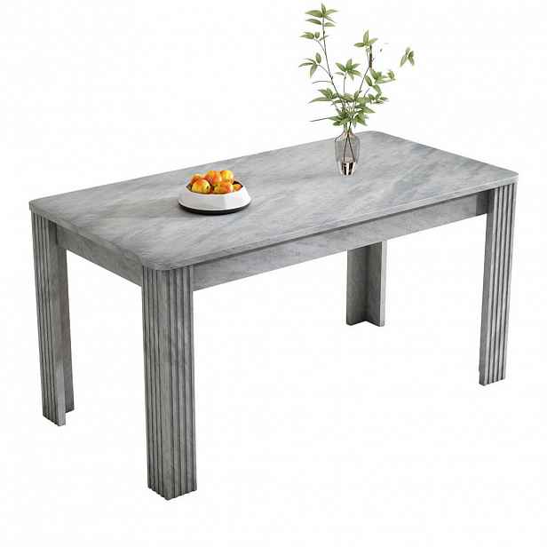 Modfu JÍDELNÍ stůl 116x65x75 cm šedý z dřevotřísky se stabilními nohami a deskou v dekoru dřeva