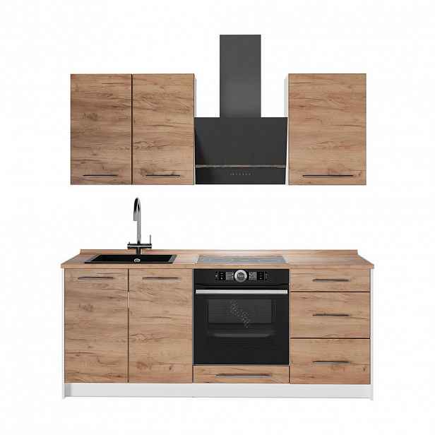 Vicco JEDNOTKOVÁ KUCHYNĚ Fame-Line, Zlatý mocný dub/Bílá, 190 cm, PD Dub