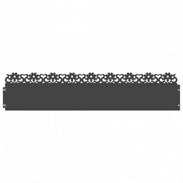 vidaXL Obrubníky trávníku 10 ks 103 x 0,05 x 22 cm Ocel Černá