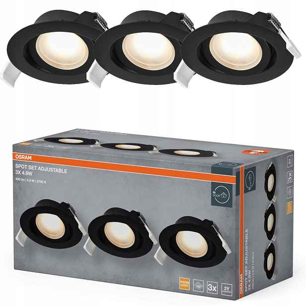 3x Podomítkové stropní svítidlo Halogenové Led Spot Pohyblivé 4.9W 190lm 2700K