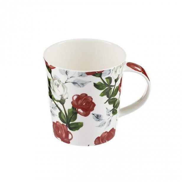Hrnek porcelánový MODERN dekor růže bílo-červený 0,4l