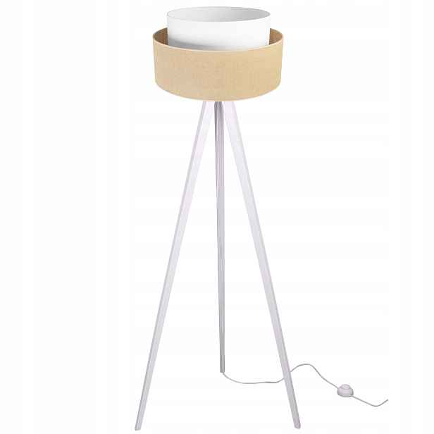 Podlahová Lampa Trojnožka Dřevo Abażur 45 CM Dort