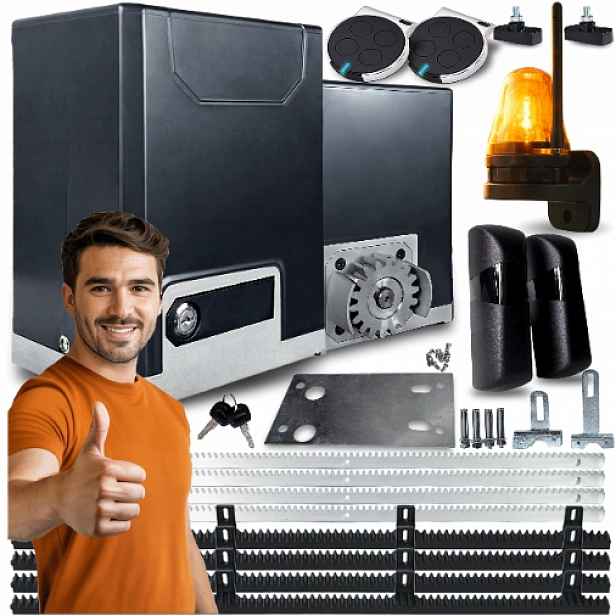 Pohon Pro Posuvnou Bránu 600 Kg Sada Lampa lišty dálkové ovládání Automat pohon