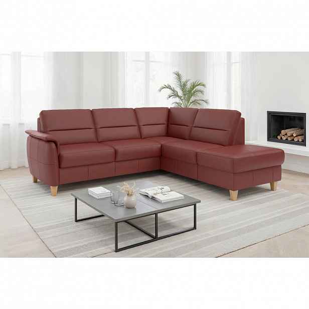 Sit & More ROHOVÁ SEDAČKA, textil, kůže, červenohnědá
