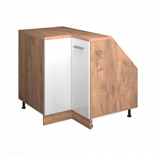 Vicco ŠIKMÁ SKŘÍŇ ROHOVÁ SKŘÍŇKA Rion Bílá vysoký lesk 75.6 x 81.6 cm s 1 dveřmi, korpus skříně hloubka 60 cm