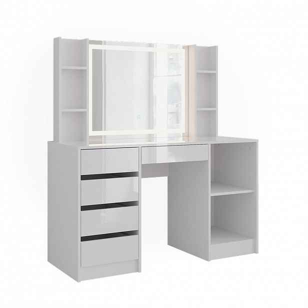 Vicco TOALETNÍ STOLEK Sherry Bílá/bílý vysoký lesk 128.2 cm s LED zrcadlem