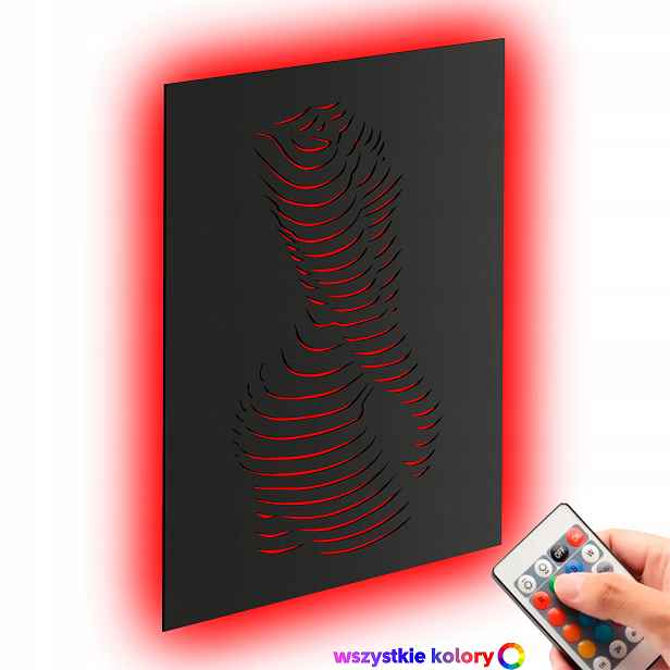 Dřevěný obraz 3D panel Dívka ve stylu loftu Nástěnná Noční Lampa Led