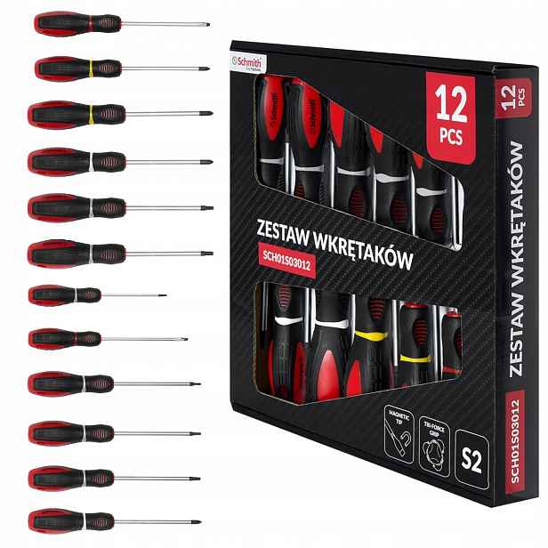 Sada šroubováků a šroubováků s magnetickým hrotem 12 ks Schmith