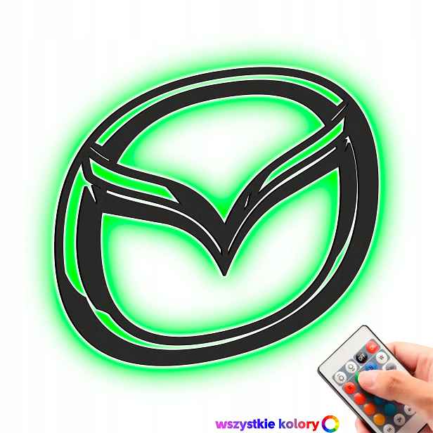 Dřevěný obraz 3D Logo Mazda Nástěnná Dekorace Dárek Noční Lampa Led