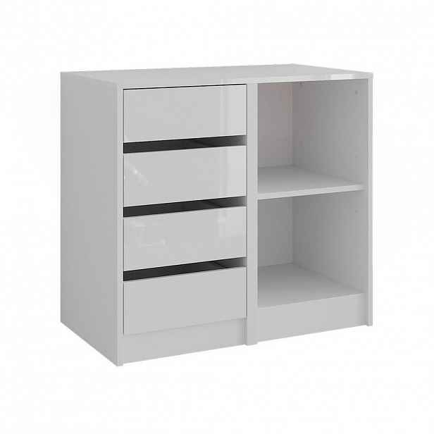 Vicco KREDENC Sherry Bílá/bílý vysoký lesk 80.2 x 76 cm 2 díly