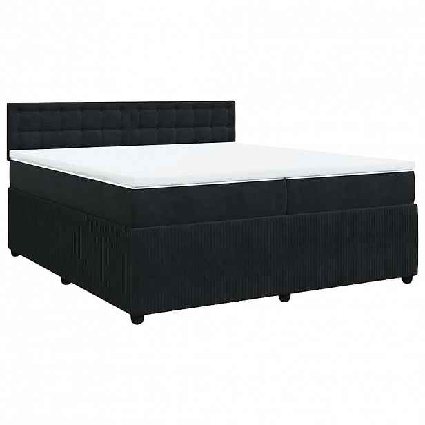vidaXL Box spring postel s matrací černá 200x200 cm samet