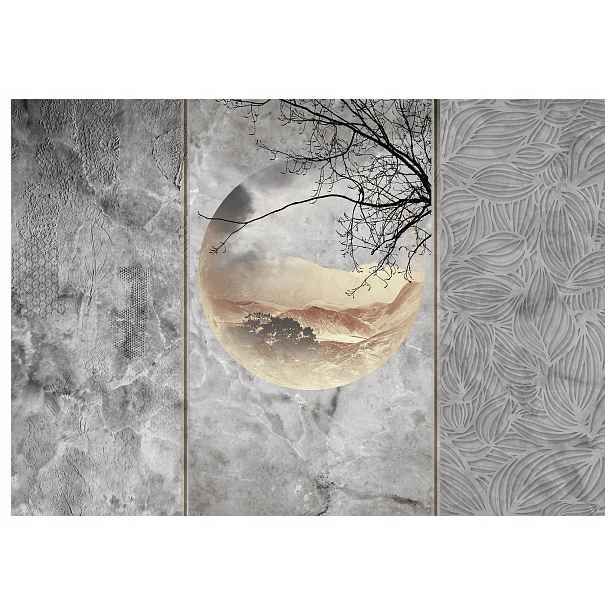 Fototapeta Hory v mlze Abstrakce Béžová Šedá Minimalismus 300x210 lepidlo