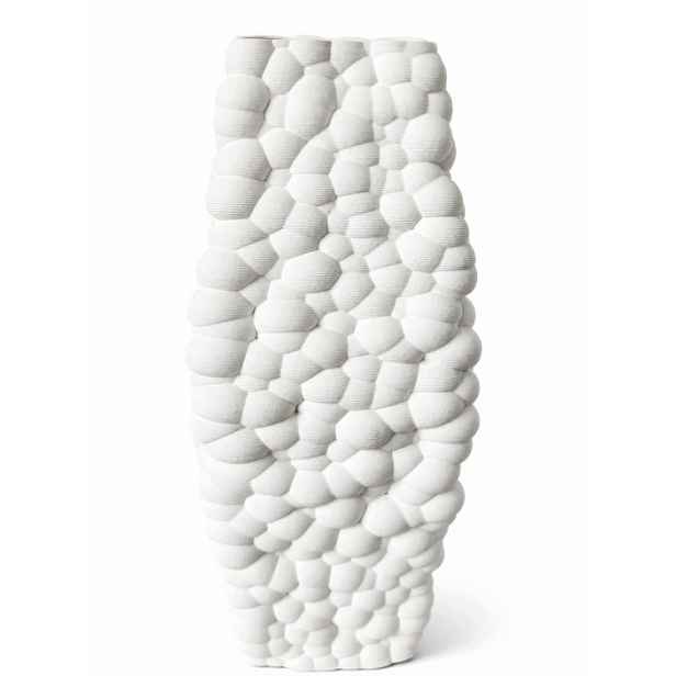 Květináč keramický bílý Coral matný 15 × 15 × 33 cm s korálovou texturou