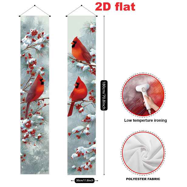 TEMU 2D plochá, 2D plochá bannerová sada dvou kusů (11,8*70,8 palců/30*180 cm), materiál, zimní tematická dekorativní uvítací dveřní banner s