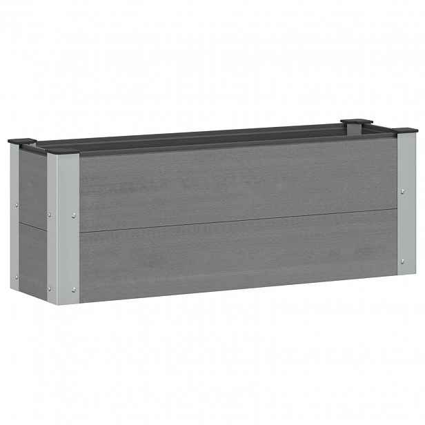 vidaXL Zahradní vyvýšený záhon Šedá 100 x 30 x 36 cm WPC a hliník