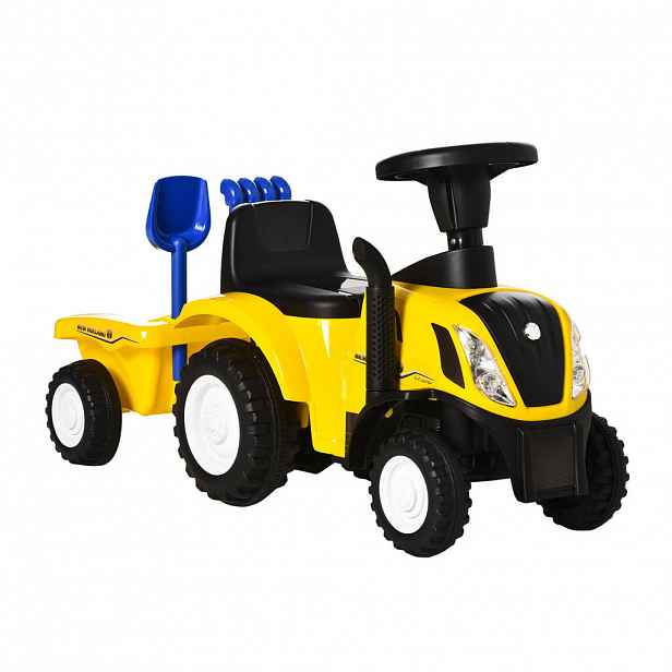 HOMCOM DĚTSKÉ ŠLAPACÍ AUTO, modré/žluté, PP + kov