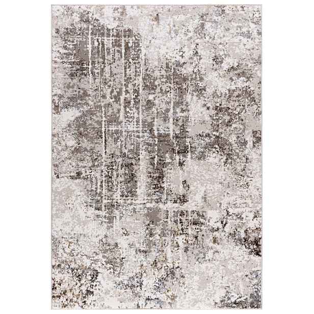 Koberec do obývacího pokoje béžový 160x230 cm, abstraktní, moderní, měkký, krátký vlas