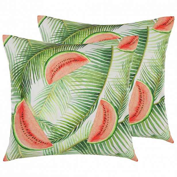 Beliani ZAHRADNÍ POLŠTÁŘ sada 2 ks Melonen-Motiv barevný 45/45 cm Lovoleto