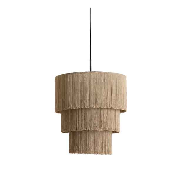 Taupe závěsné svítidlo s textilním stínidlem ø 10 cm Malaika – Light & Living