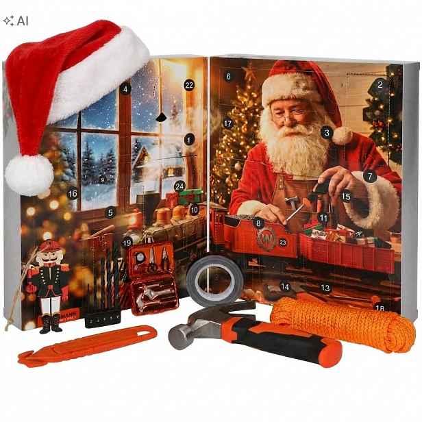 Velký Adventní Kalendář Pro Muže, Nástroje, Klíče, Vrtáky, 24 Ks.