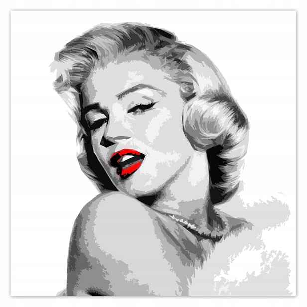 Plakáty 140x140 Marilyn červené rty