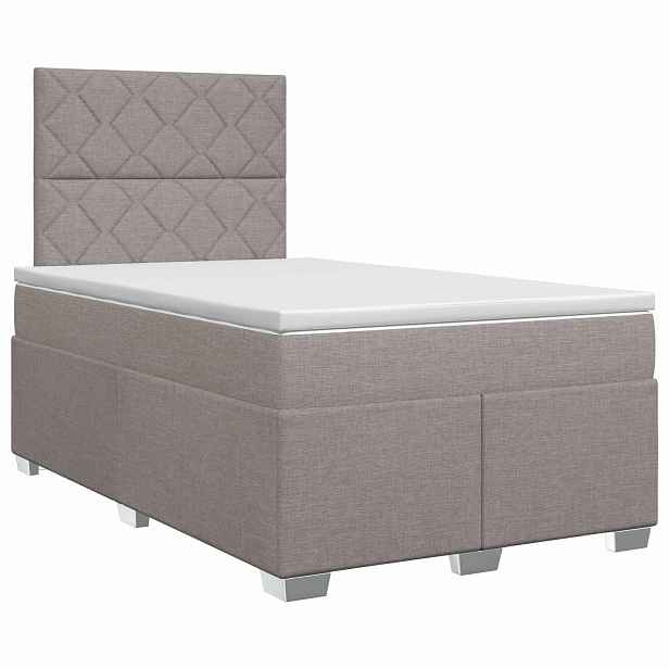 vidaXL Postel boxspring s matrací s čelo Taupe 120 x 190 cm Textil