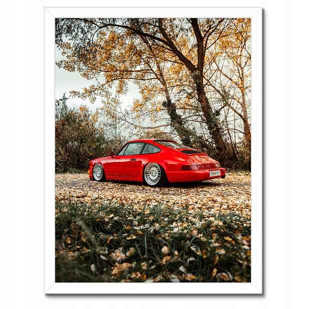 Plakáty v rámu 30x40 Červené Porsche Auto