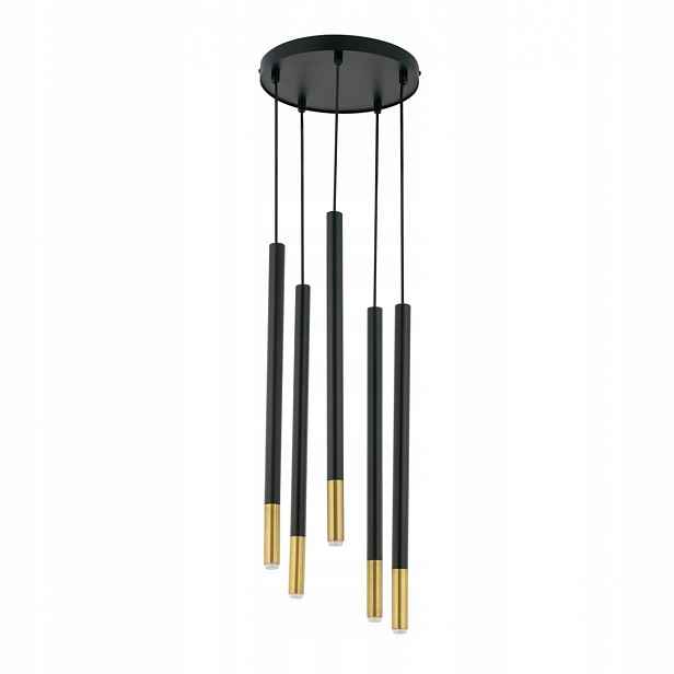 Lustr Závěsná lampa Sopel Due 5 zdrojů G9 Zlatá Sigma Lighting