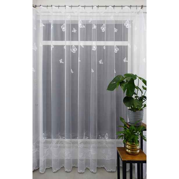 Mg Záclona Motýlci 35974 Bílá 200x250 cm hotová s páskou obšitá M