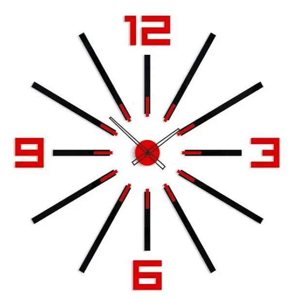 ModernClock 3D nalepovací hodiny Big Sheen černo-červené