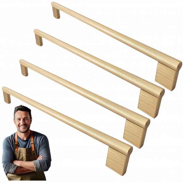 Nábytková Úchytka do skříňky Zásuvky Barro 256 mm, zlatý matný 4 ks