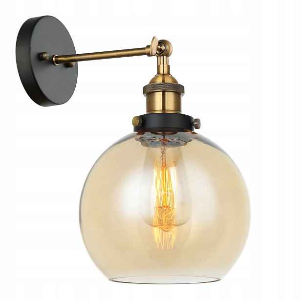 Nástěnná lampa Italux Cardena Černá Industriální E27 Loftový styl 40W