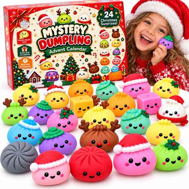 Squishy knedlíky 24 kusů adventní kalendář s hračkami pro děti